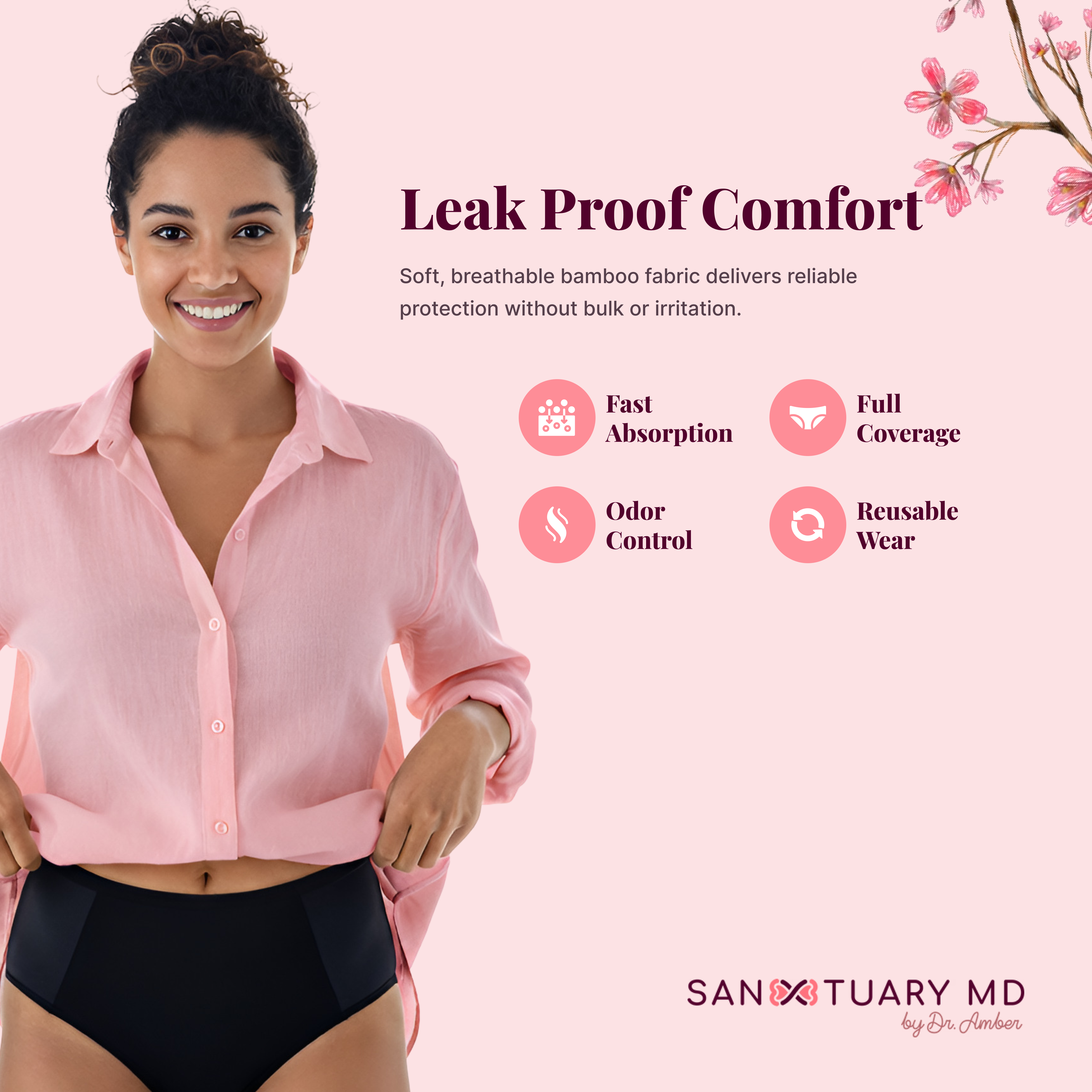 Classic Black Bamboo Period Panty